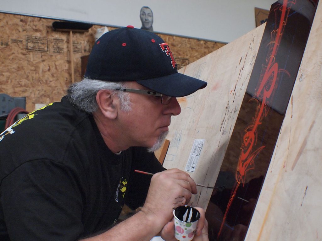 2013 Pinstripe Legends panel jam Ted Turner painting