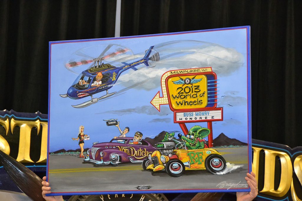 2013 Pinstripe Legends Jim Brando painting honoring Russ Mowry