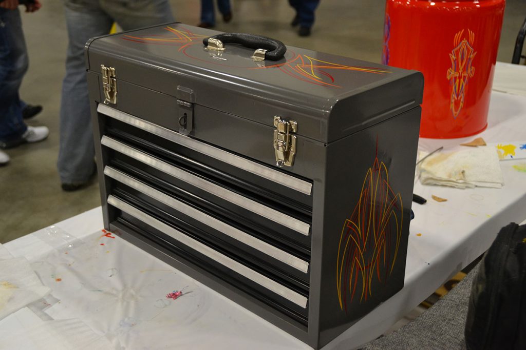 2013 Pinstripe Legends art auction tool box courtesy Waterloo (and the artists)
